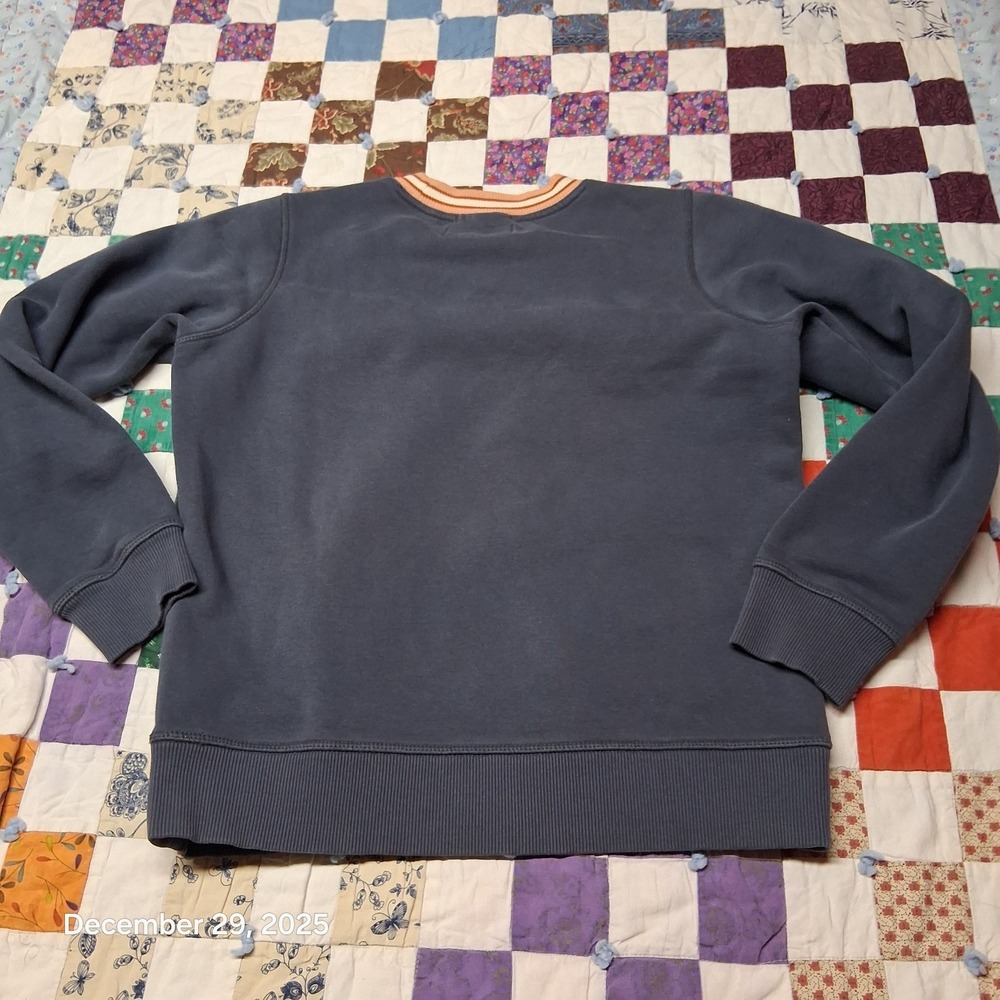 REI Blue Sweatshirt Womens Size Medium V Inset Crew Neck - Picture 6 of 10
